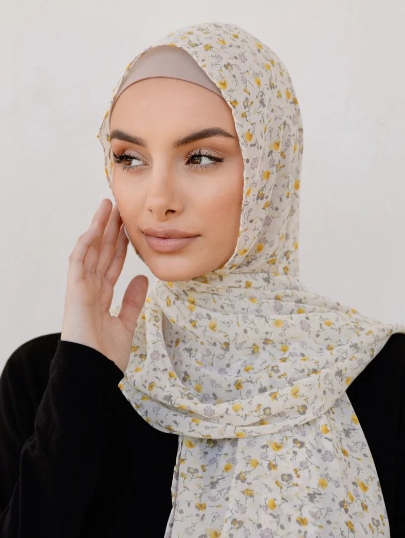 Pearl Malaysian Printed Chiffon Shawl