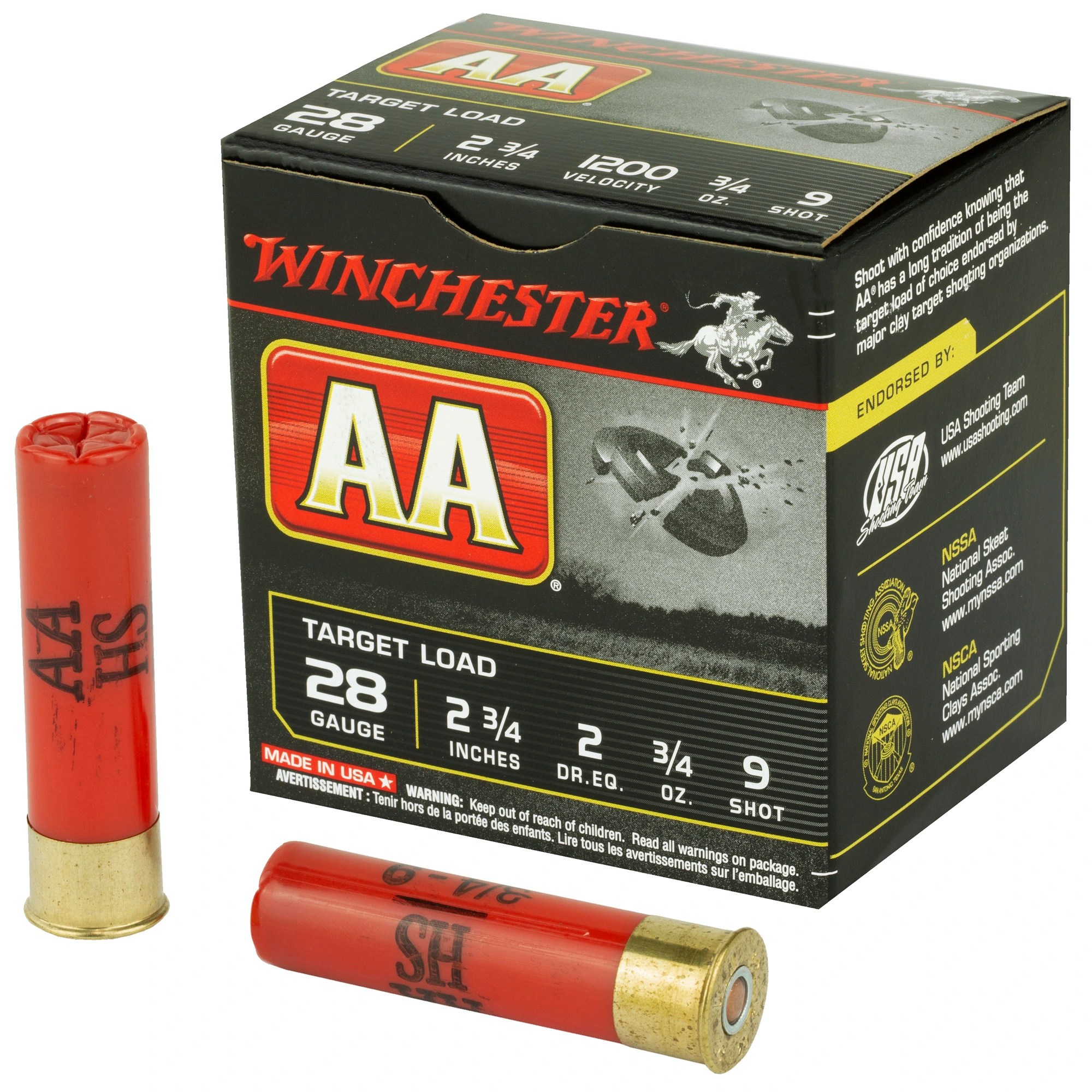 28 Gauge Winchester AA Target Load #9 1200fps 3/4oz (25 Rounds) AA289 - Image 2