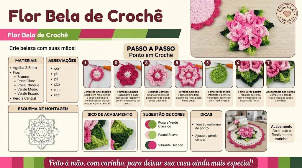 Flor Bela de Crochê