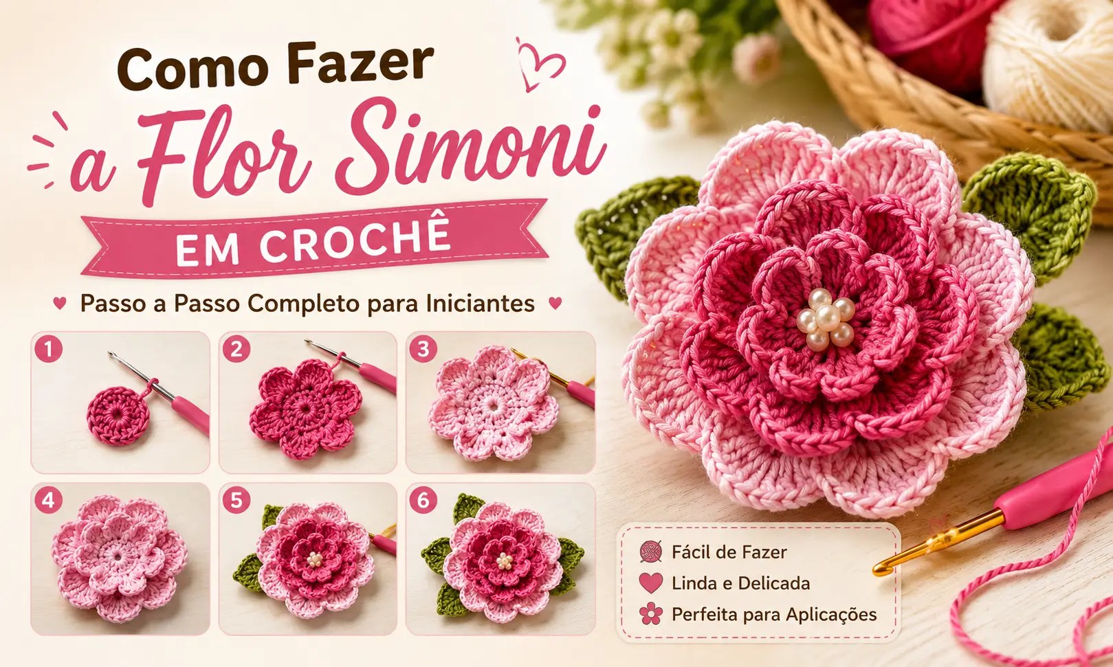 Como Fazer a Flor Simoni em Crochê