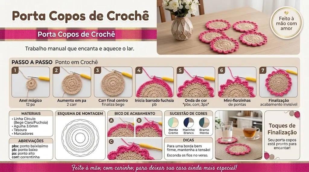 Porta Copos de Crochê