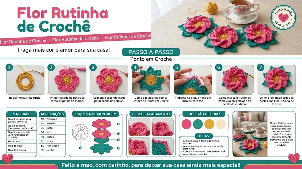 Flor Rutinha de Crochê