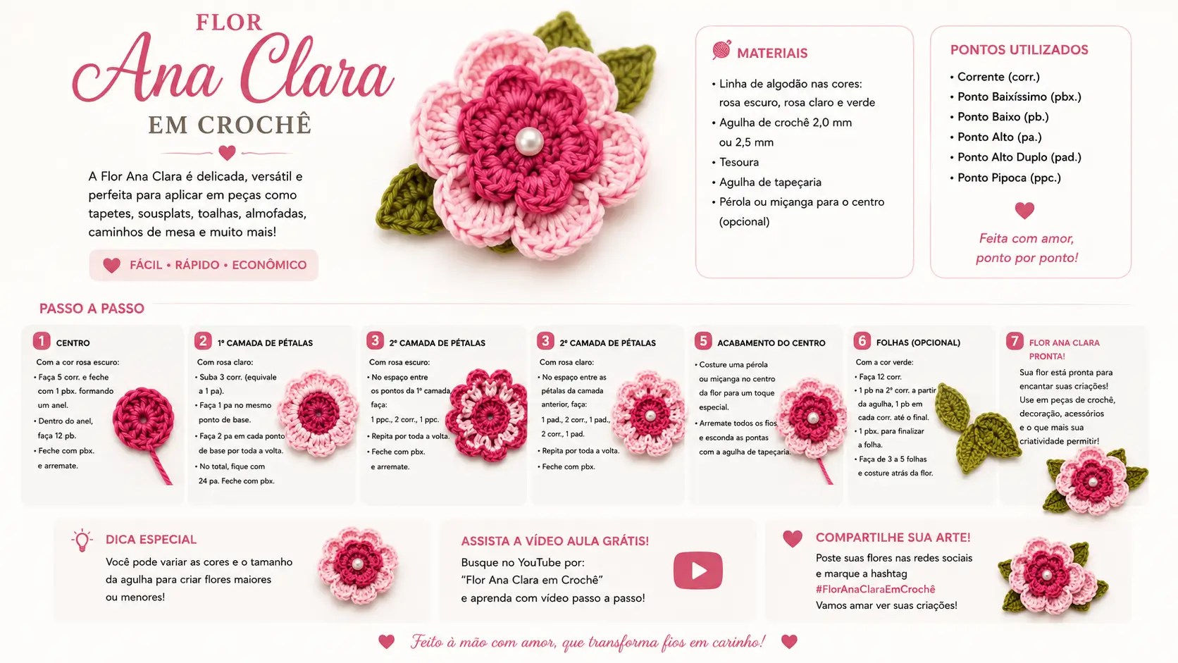 Flor ana Clara em Crochê