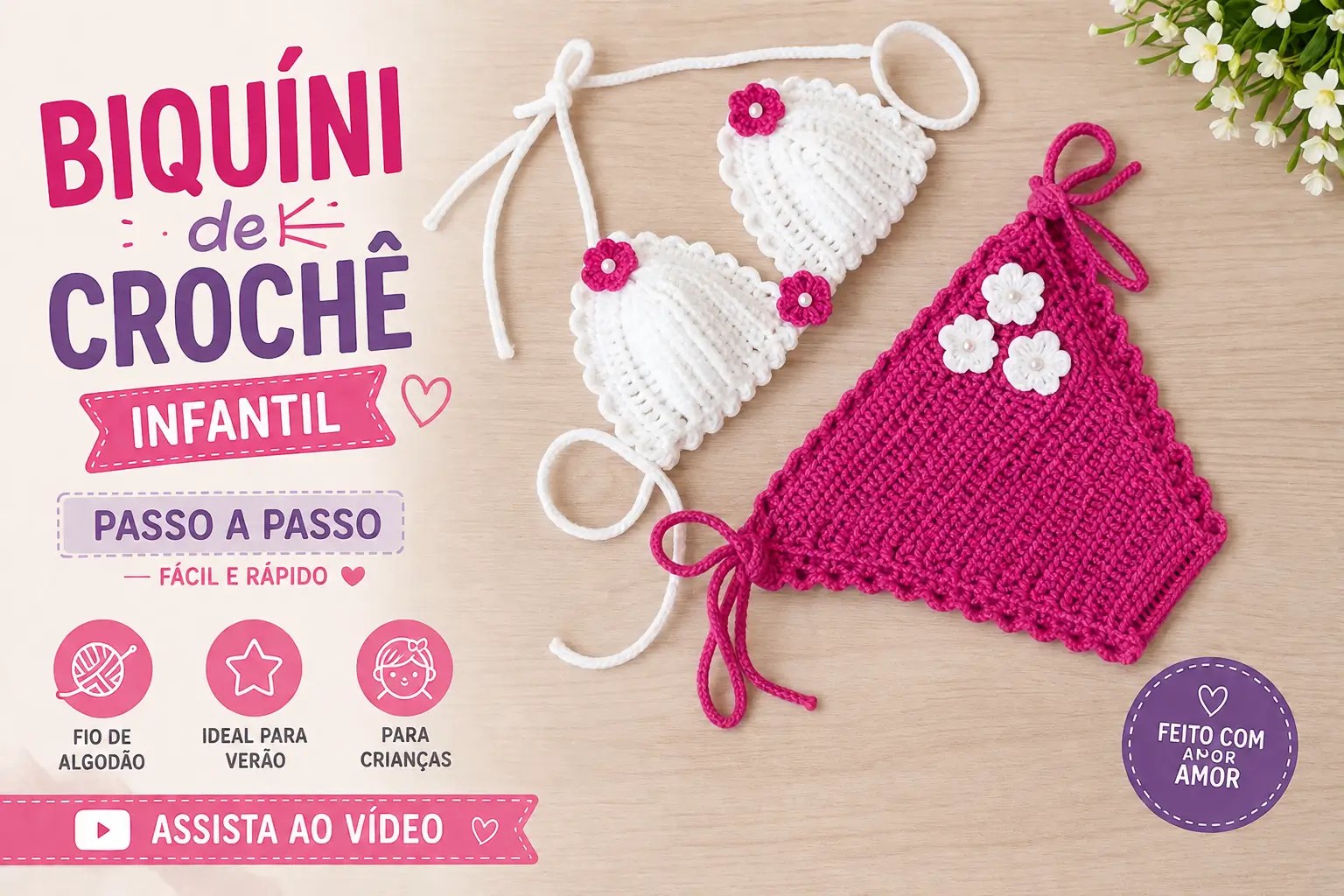 Biquíni de Crochê Infantil