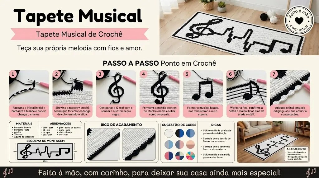 Tapete Musical de Crochê