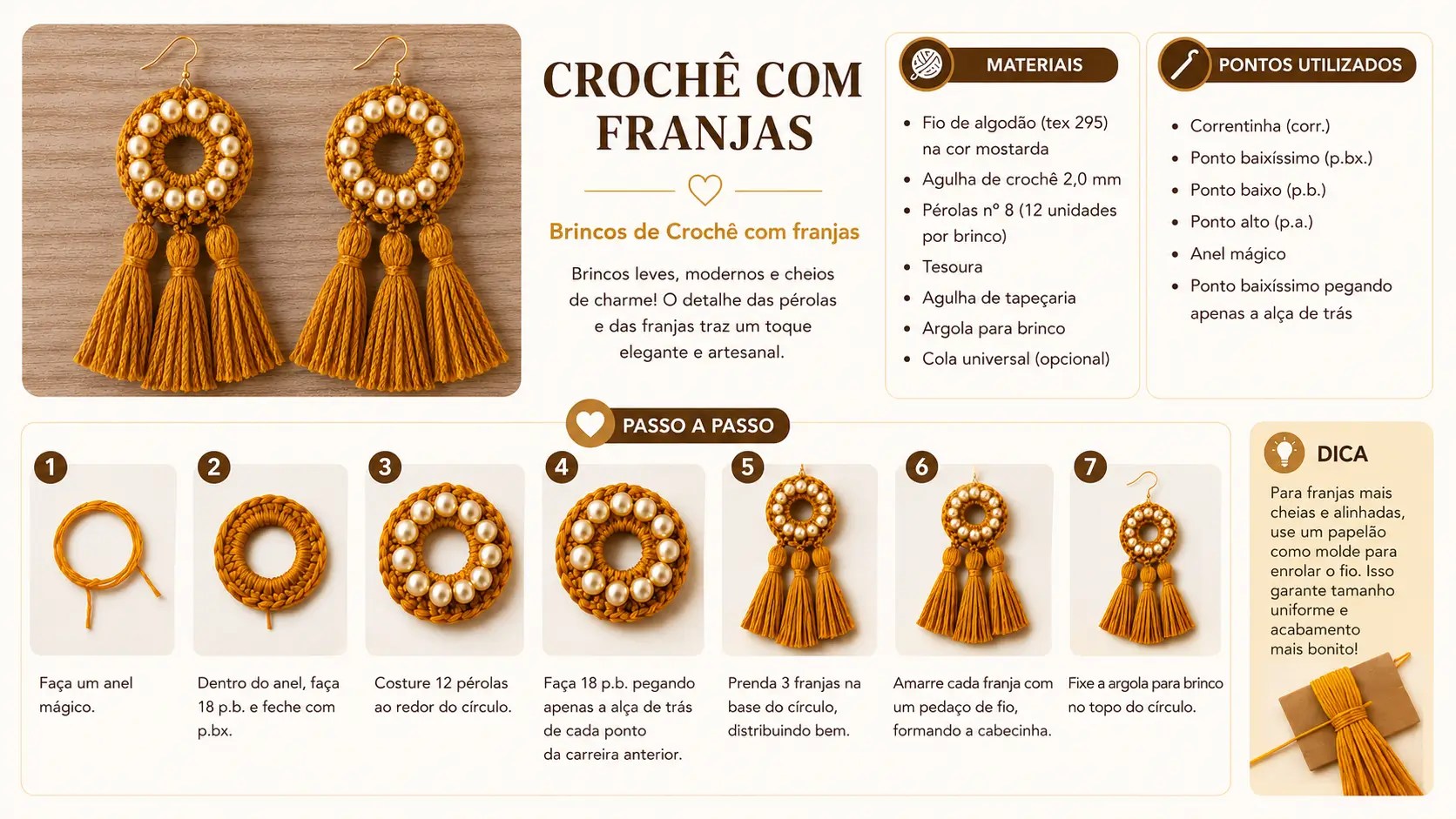 Brincos de Crochê