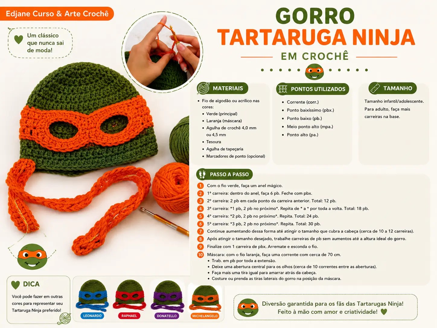 Gorro Tartaruga Ninja