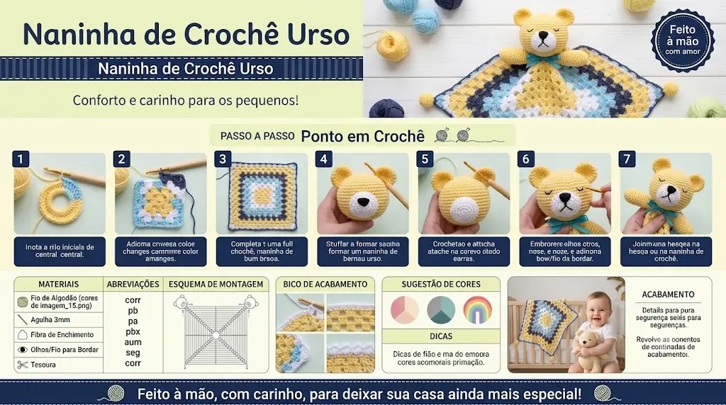 Naninha de Crochê Urso
