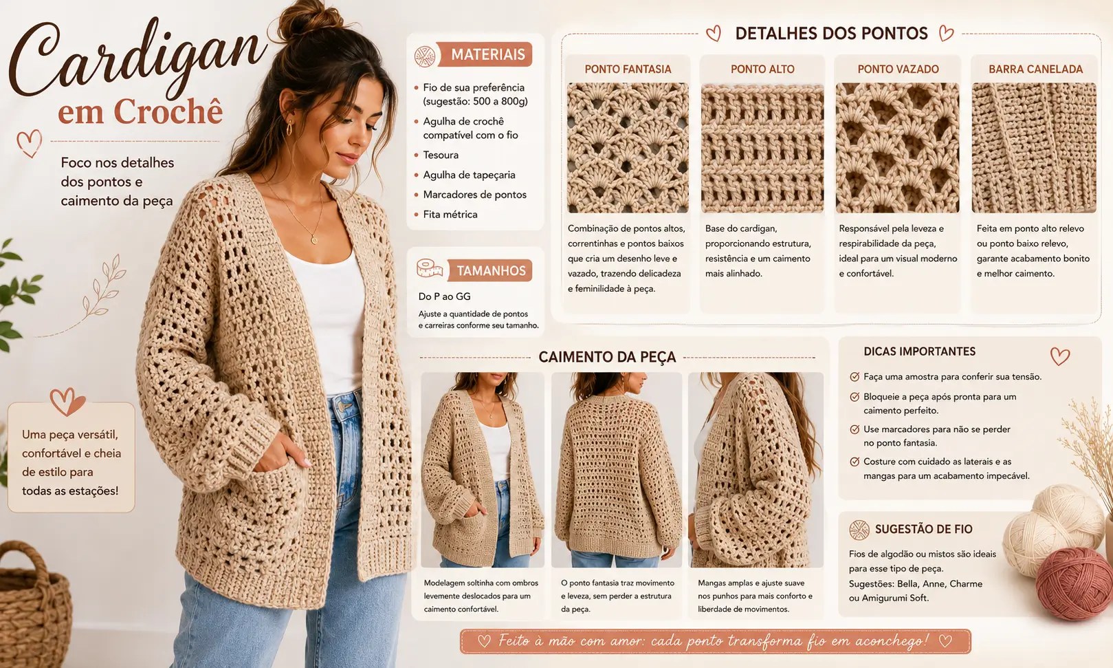Cardigan em Crochê