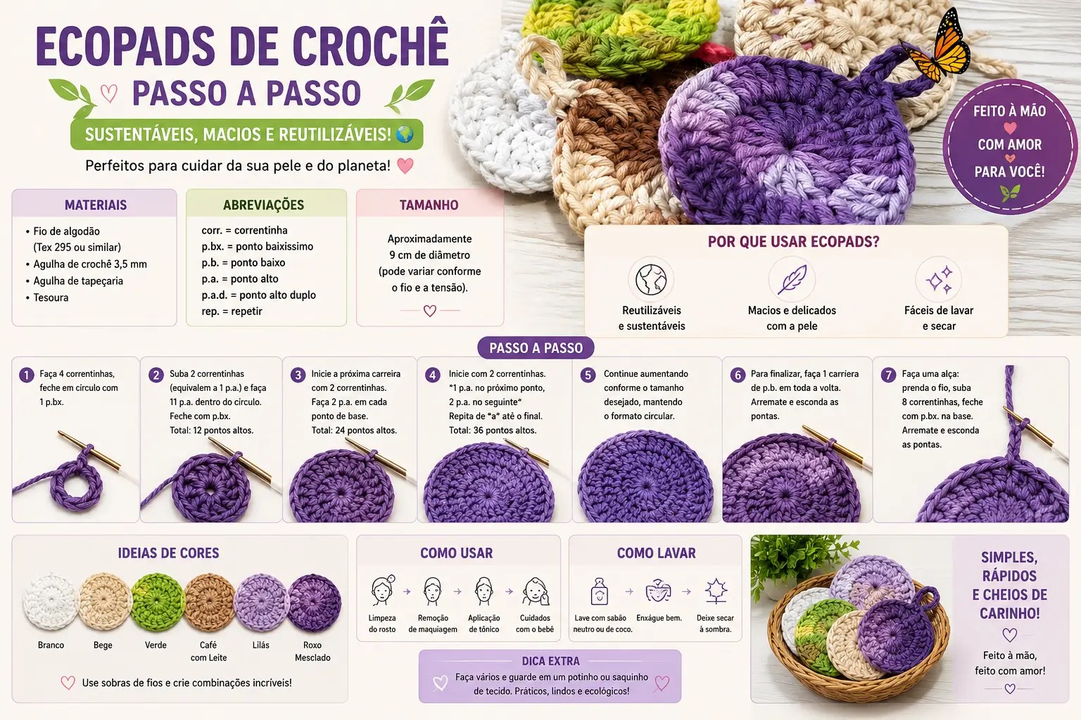 Ecopads Crochê Passo a Passo