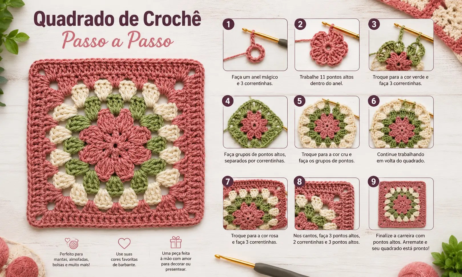 Quadrado de Crochê