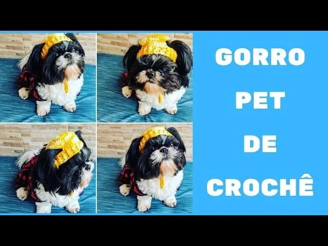 Touca de Crochê Para Pet