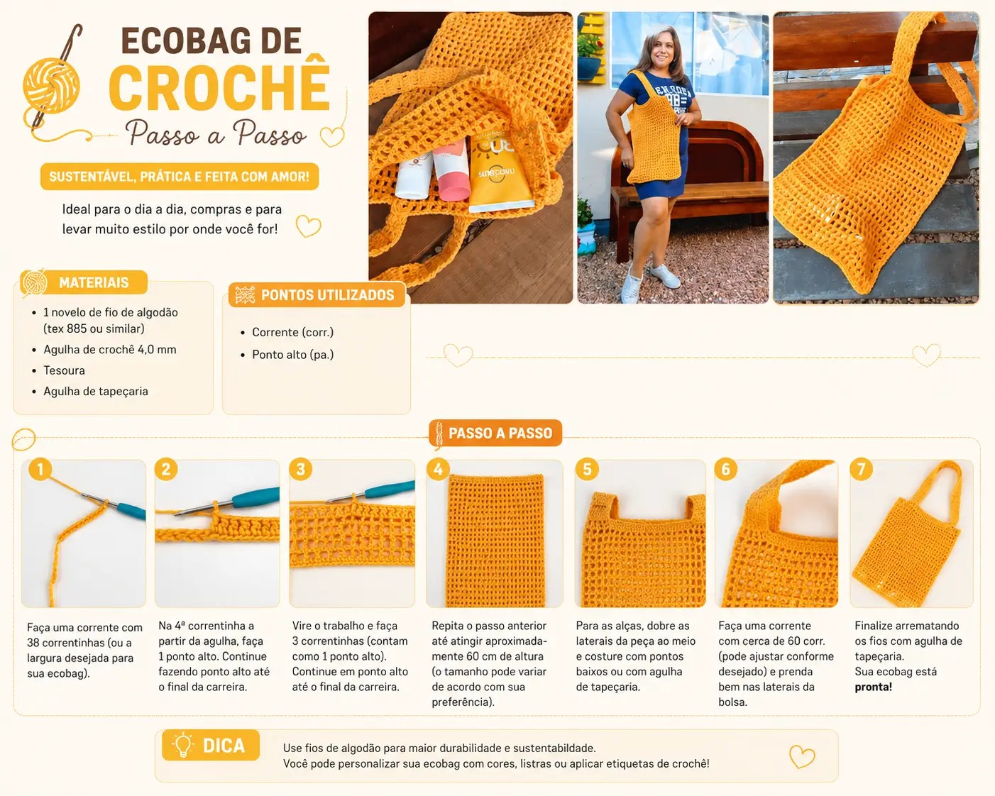 Ecobag de Crochê Passo a Passo
