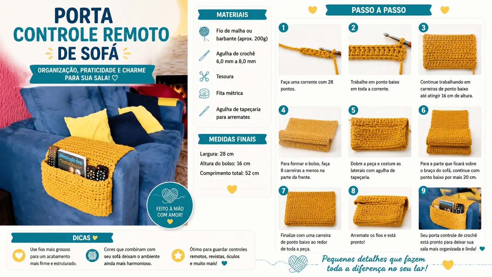 Porta Controle Remoto de Sofá