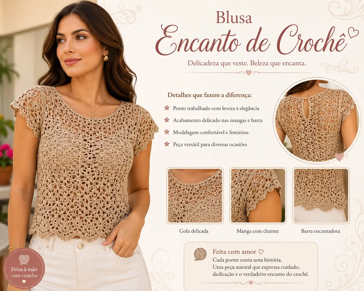 Blusa Encanto de Crochê