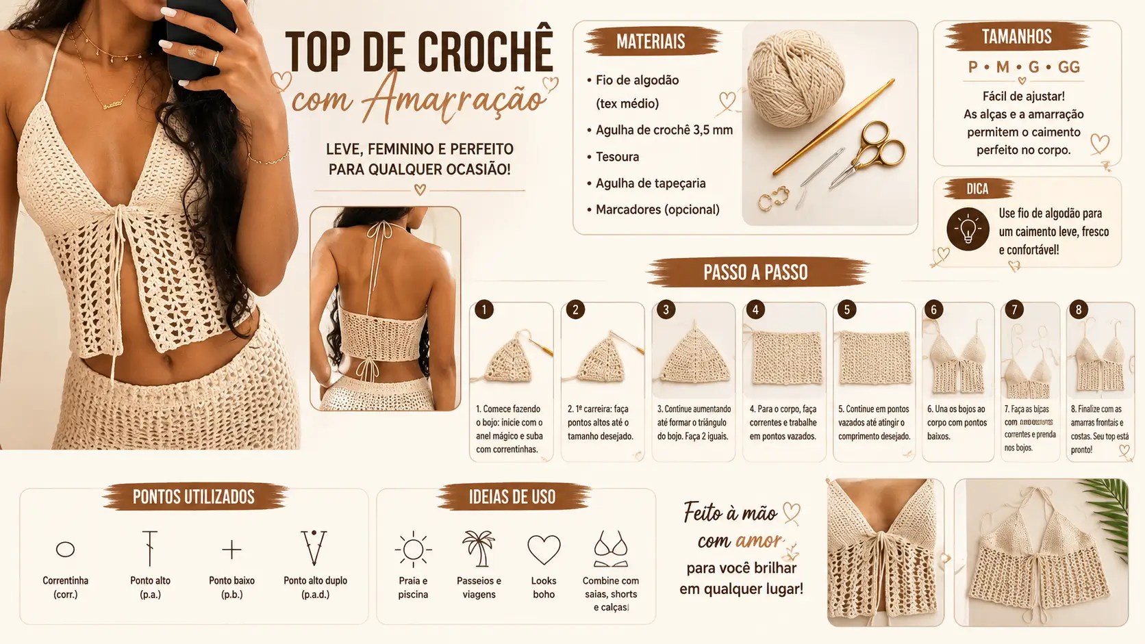 Top de Crochê com Amarração