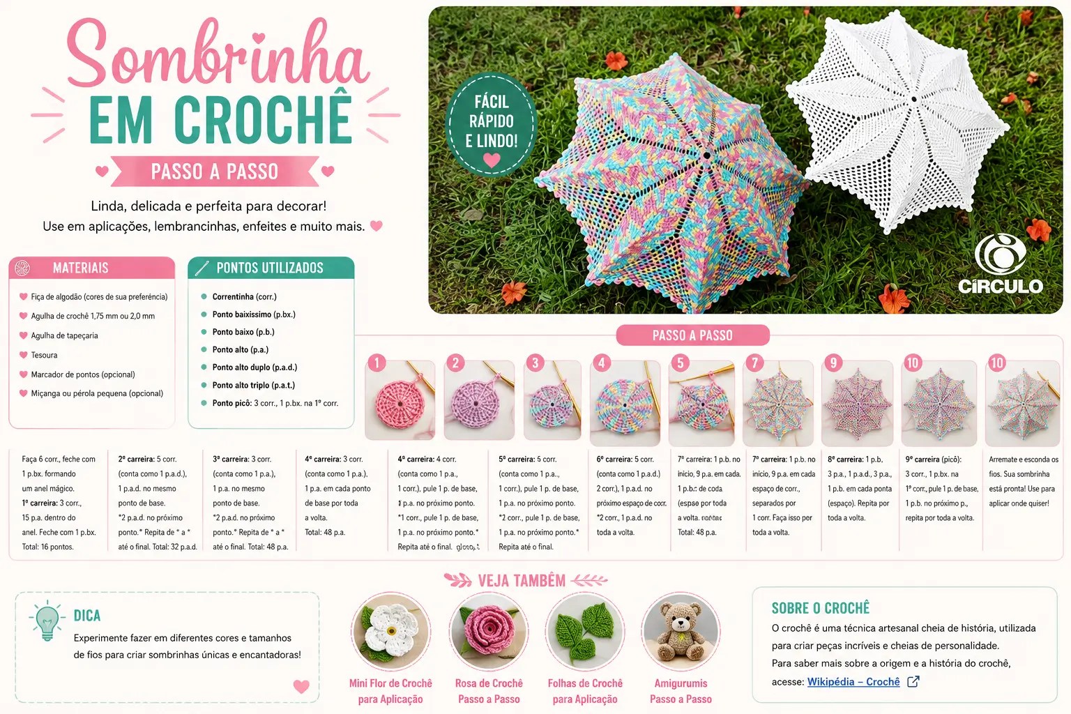 Sombrinha em Crochê