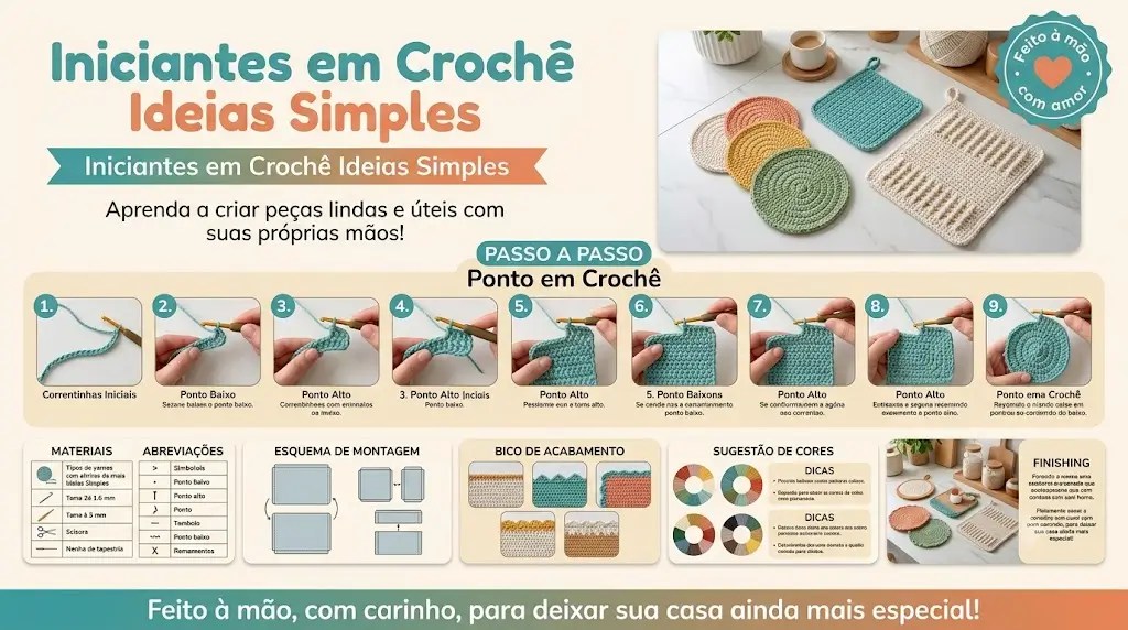 Iniciantes em Crochê Ideias Simples