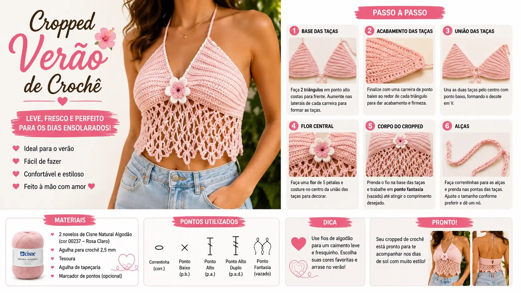 Cropped Verão de Crochê