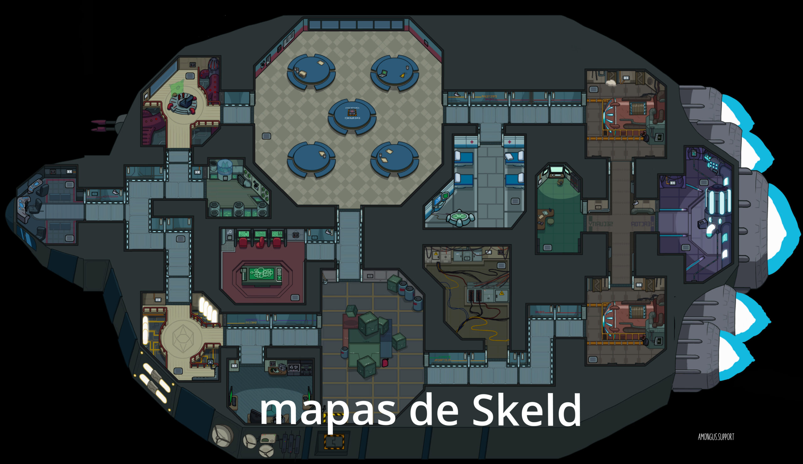 Among Us La Gu A De Mapas De Skeld Amongus Support Skeld Map Es Scaled 