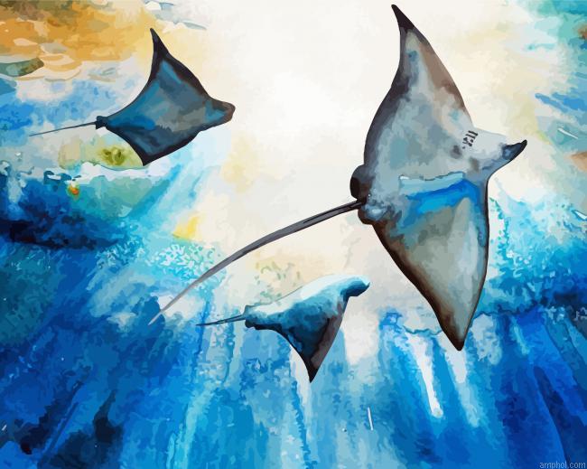 Abstract Stingrays Paint By Numbers