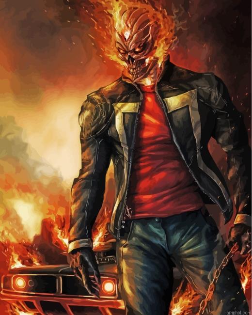 Aesthetic Ghost Rider Paint By Numbers