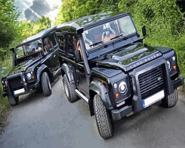 Black Land Rover Paint By Numbers