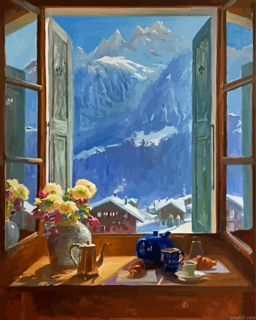 Breakfast In The Alps Paint By Numbers