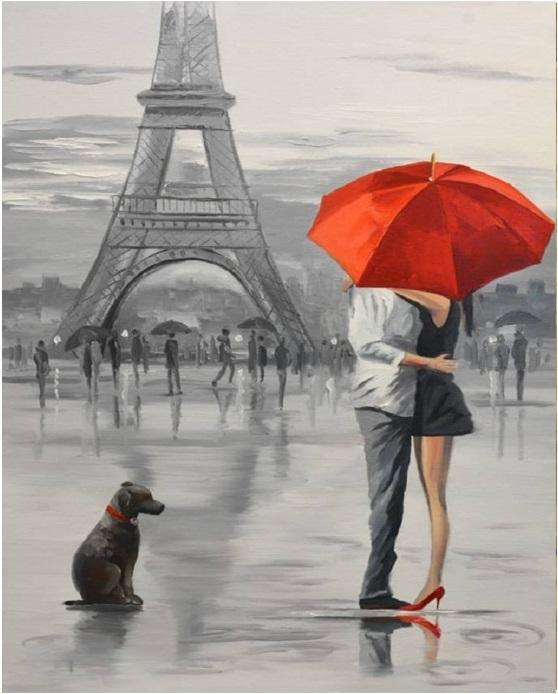 Couples In Paris Paint By Numbers