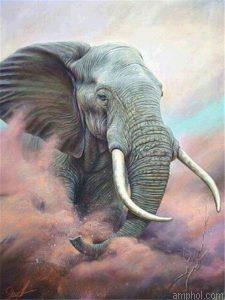 Elephants In Sand Paint By Numbers