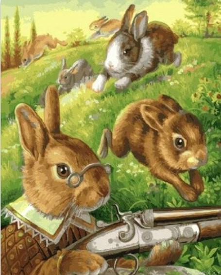 Hunter Rabbits Paint By Numbers.jpeg