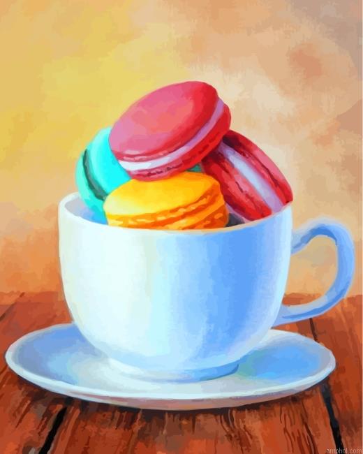 Macaroons In Cup Paint By Numbers