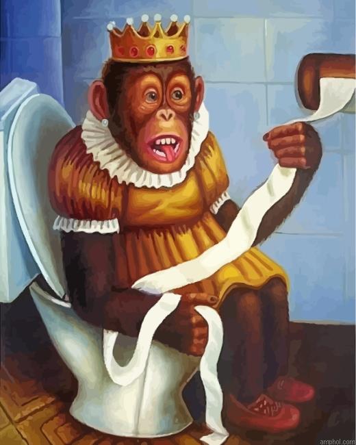 Monkey Queen In WC Paint By Numbers