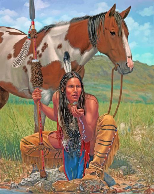 Native Man Paint By Numbers