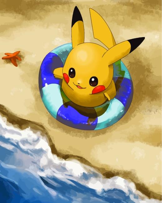 Pokemon In Beach Paint By Numbers