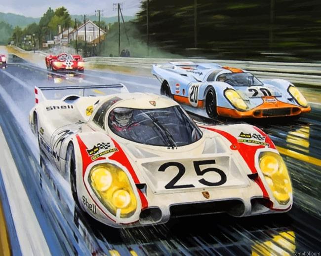 Porsche 917 Racing Paint By Numbers
