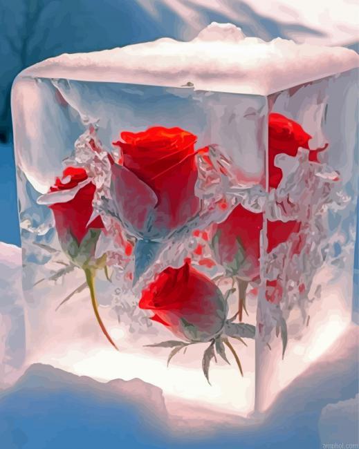 Red Frozen Roses Paint By Numbers.jpeg