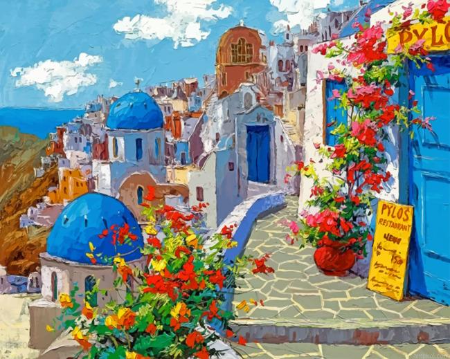 Santorini In Spring Paint By Numbers.jpeg