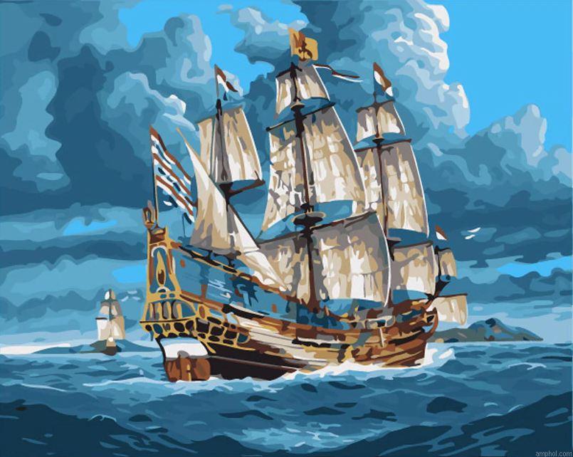 Ship In Sea Paint By Numbers
