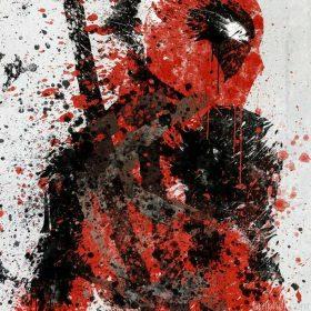 Splatter Deadpool Paint By Numbers