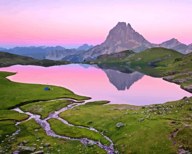 Sunset Over Pyrenees Paint By Numbers