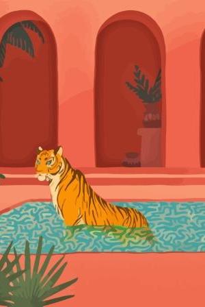 Tigers In The Pool Paint By Numbers.jpeg