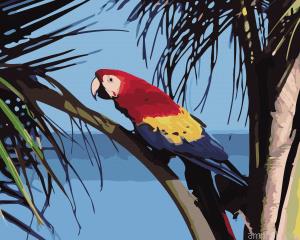 Tree With Parrot Paint By Numbers