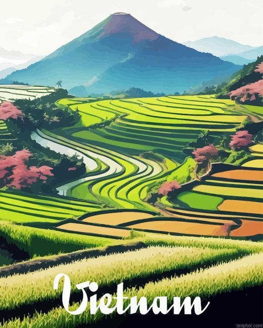 Vietnam Rice Terraces Paint By Numbers