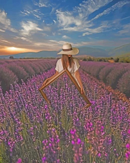Woman In A Field Paint By Numbers