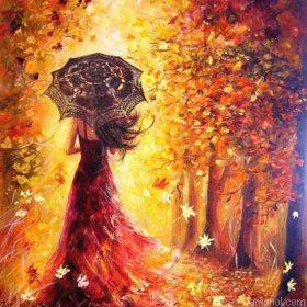 Woman In Autumn Trees Paint By Numbers.jpeg