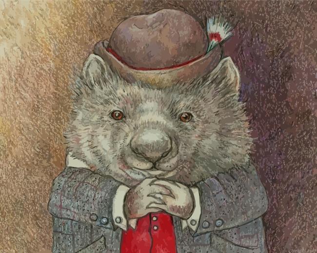 Wombat In Hat Paint By Numbers