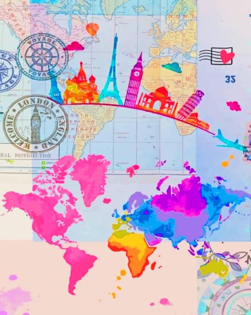 World Map Paint By Numbers