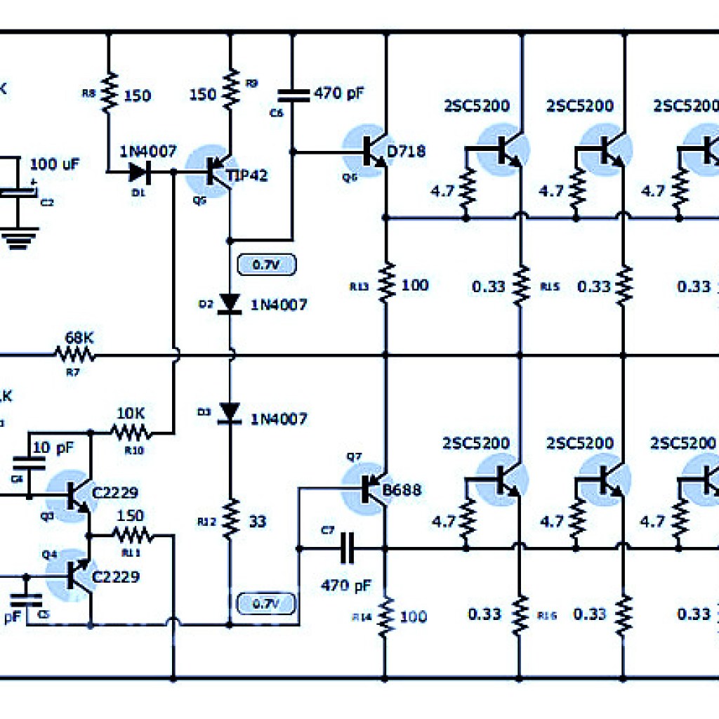 400 Watt 70 Volt Amplifier Schematic & PCB Layout Design