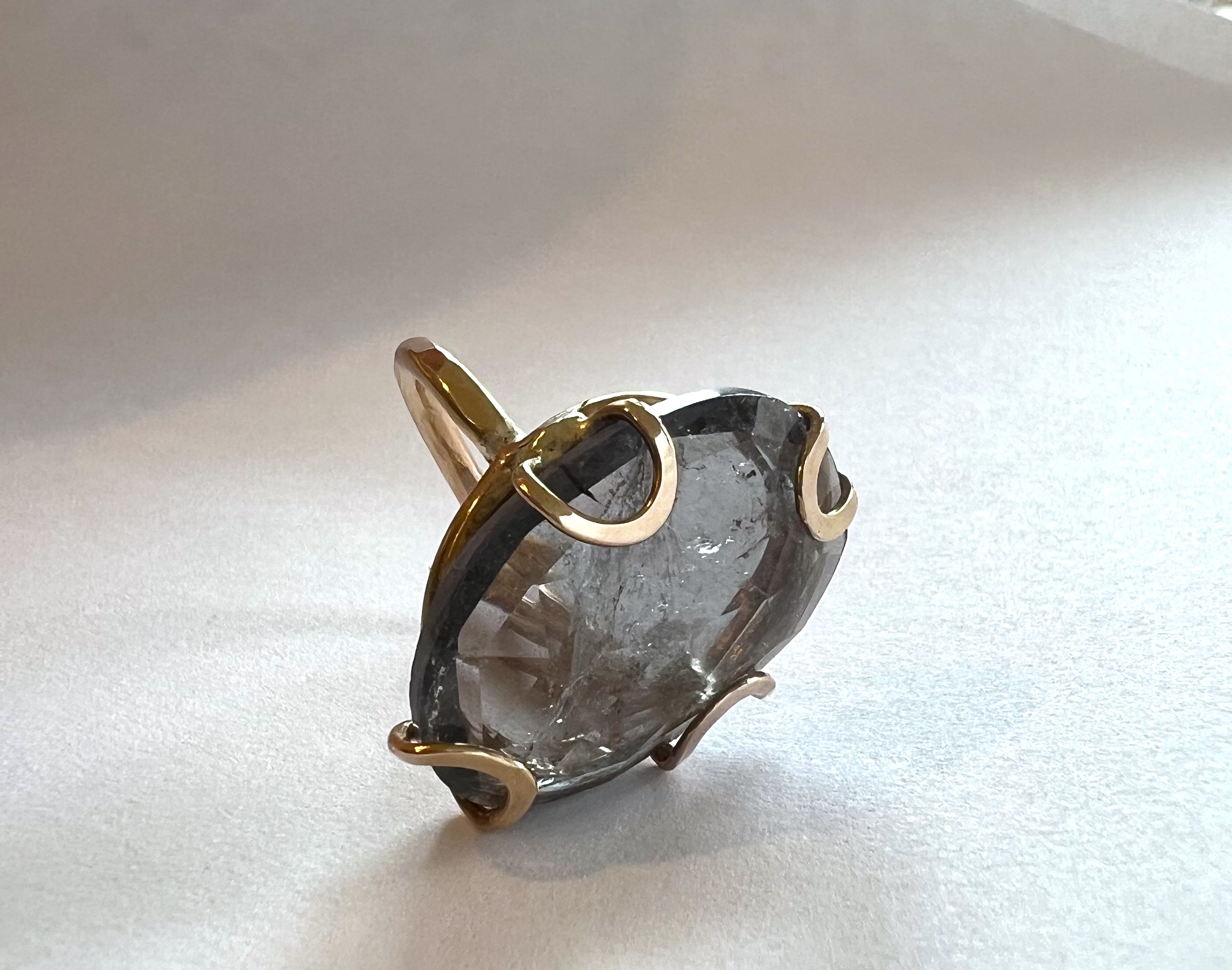 Purple Grey Tourmaline Ring